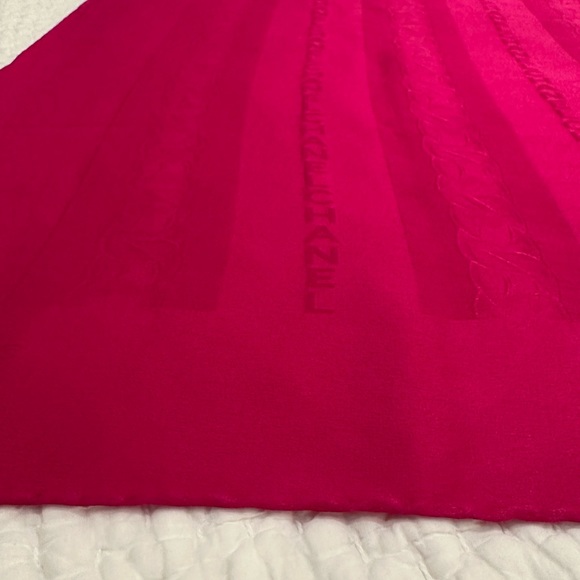 CHANEL Fuchsia Silk Scarf - 32.5” x 33.5” - Picture 6 of 13